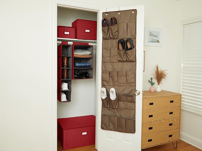 Covermates Hanging Shoe Organizer for Closet, 7" W x 13.5" D x 20.75" H | durable polyester construction, label window, 3-year warranty - Image 7