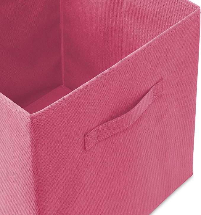 Casafield Set of 12 Collapsible Fabric Cube Storage Bins, Hot Pink - 13" Foldable Cloth Baskets for Shelves, Cubby Organizers & More - Image 3