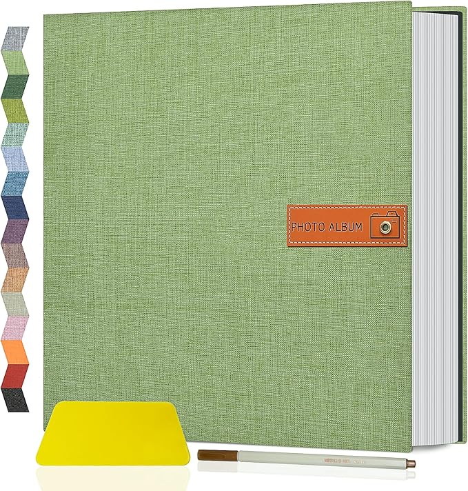 Popotop Large Photo Album Self Adhesive 4x6 5x7 8x10 Scrapbook Album DIY Picture Book,Gifts for Mom,Family Baby and Wedding,with Metal Pen and Plastic Board by Popotop