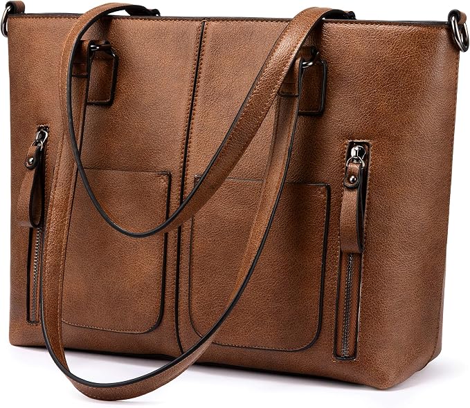 LOVEVOOK Purses Tote Bag for Women, Retro Large Shoulder Handbag, Leather Work Bag with Multi-Pockets, Gifts for Teacher, Mom by LOVEVOOK