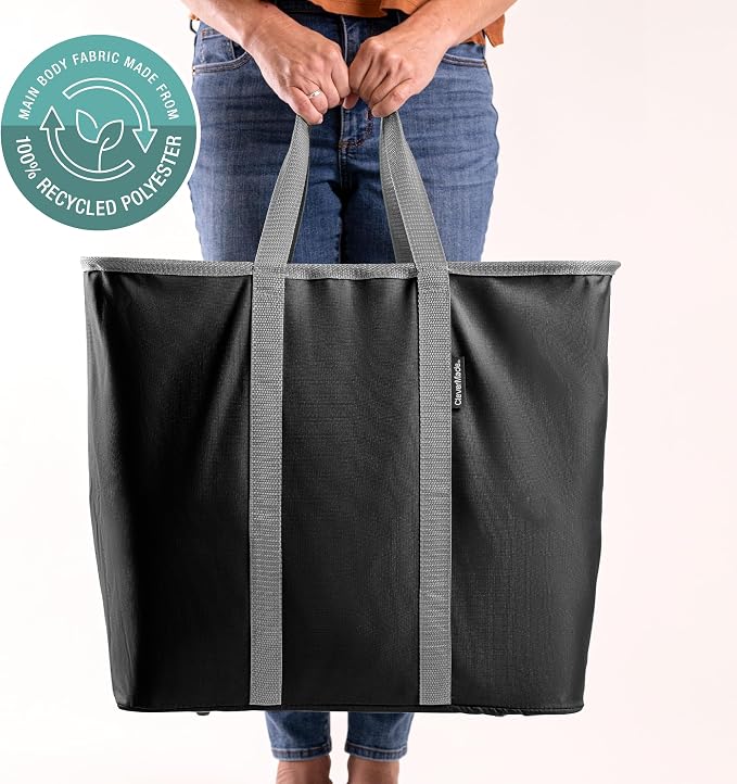 Collapsible Laundry Caddy - Midnight Black/Shadow Gray (2PK) | Move 2 Full Loads Without Spills | Reinforced Rim and Base Stay Upright, While Soft Handles Ease Trips to the Washer - Image 8