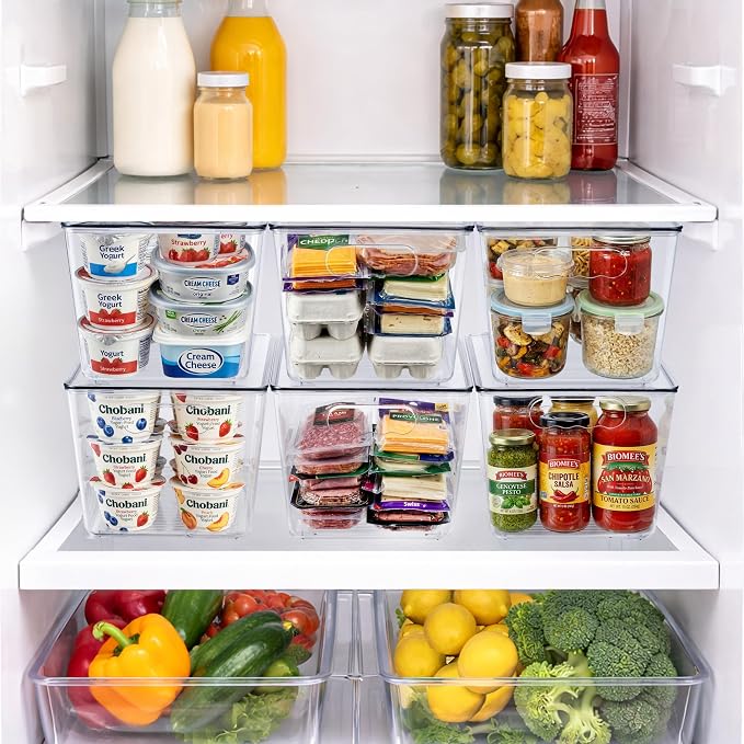Clear Storage Bins with Lids, 10 Pack Large Stackable Clear Bins, Clear Storage Containers with Lids, Plastic Organizer Boxes for Pantry Storage, Kitchen Cabinets, Closet Organization, Bathroom - Image 4