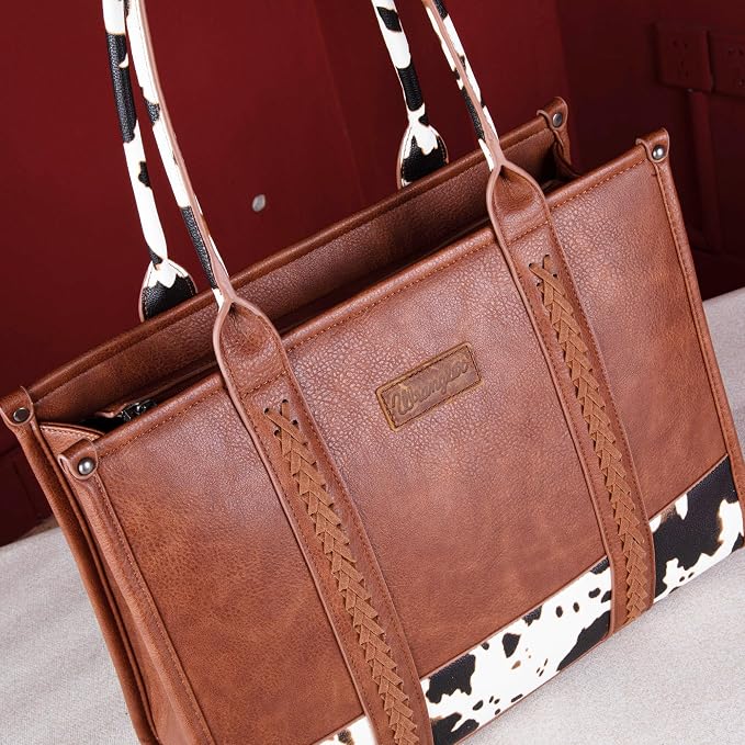 Montana West × Wrangler Tote Bag for Women Western Cow Print Purse Designer Top Handle Handbags - Image 5
