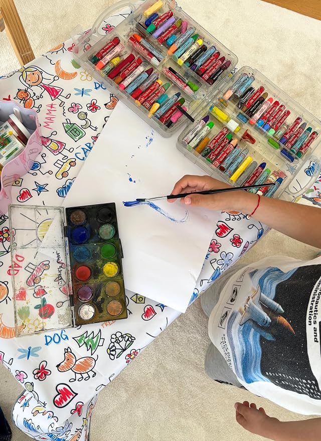 Waterproof High Chair Splat Mat – Machine Washable Floor & Table Protector for Baby Feeding, Art & Crafts, Outdoor Use (Family, 57x39 Inch) - Image 9