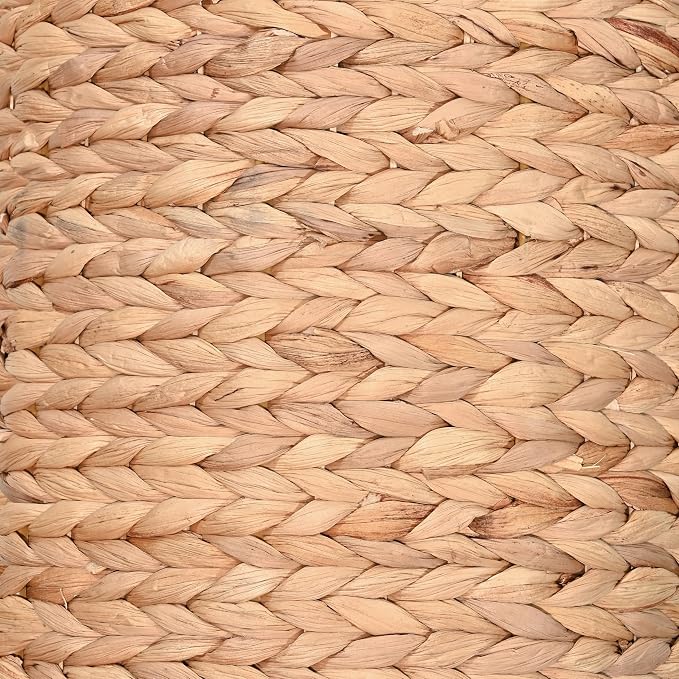happimess Avery 3-Piece Cylinder Nesting Baskets 13", Natural | Hyacinth, Bohemian Cottage Style, Handwoven Wicker, Iron Metal Frame, Decorative Storage For Toys And Books, Built In Handles - Image 5