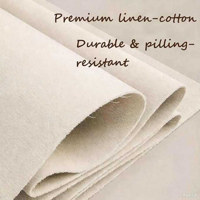 [3 Pack] Beige Cotton Linen Collapsible Storage Bins for Home Organization, Waterproof Fabric Foldable Organizer Boxes, 19.29 x 14.57 x 12.2 Inches, Zippered Flap & Handle (Extra Large) - Image 6