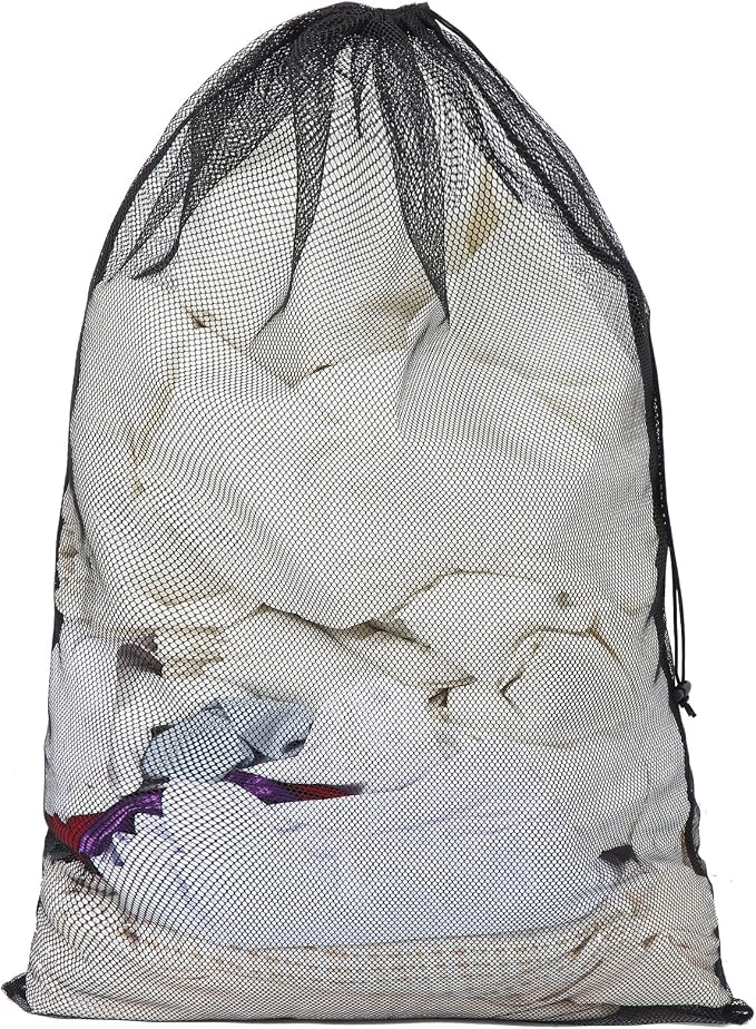 Berlune 1 Pc Large Mesh Laundry Bags | Oversized breathable mesh bags help sort and transport laundry for dorms, rentals, laundromats and facilities. by Berlune