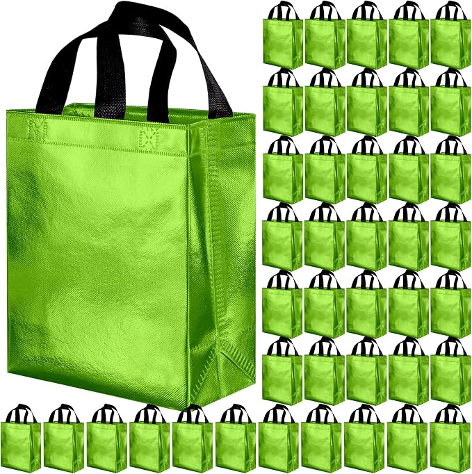 BLEWINDZ 100 Medium Reusable Gift Bags with Handles - Ideal Party Favors & Shopping Bags (10 Colors) by BLEWINDS