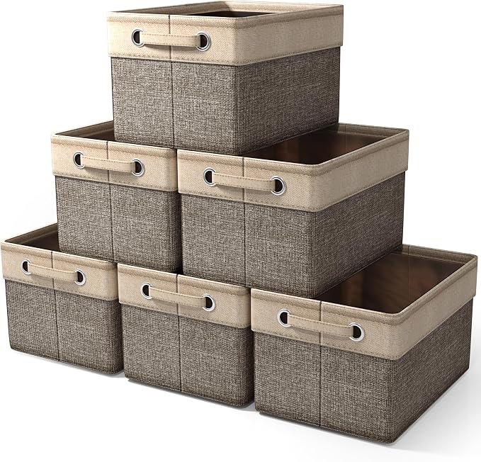 Sorbus Fabric Storage Bins for Shelves - 15 Inch Sturdy Collapsible Storage Bins with 2 Handles, Foldable Baskets for Organizing Home, Closets, Shelf, Toys, Clothes, Large Decorative Storage Baskets by Sorbus