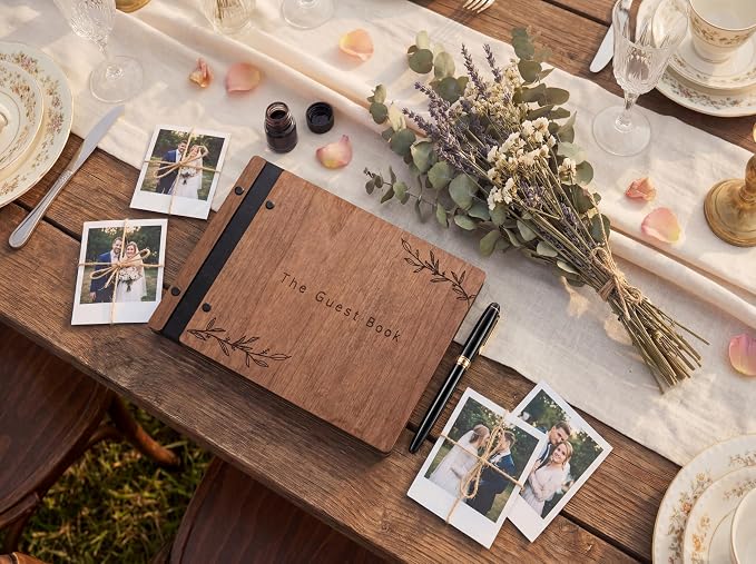 Aspen Studio Guest Book with Signing Pen with Photo of Polaroid for Wedding Book and Memorial Occasions Guest Signing Book for Wedding, Memory Guest Book - Image 8