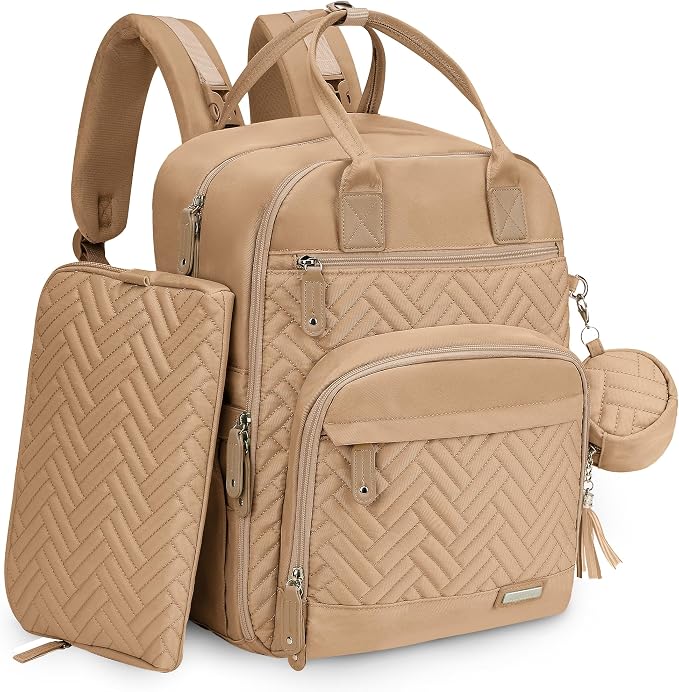 iniuniu Baby Diaper Bag Backpack, 4 in 1 kit Large Capacity Travel Backpack | Waterproof Backpack for Moms Dads,Travel Backpack with Pouch,Washable Changing Pad, Baby Essentials by iniuniu