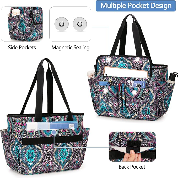 LoDrid File Bag with Document Organizer Case for Letter Size File Folder | Large Utility Bag with 15.6"Laptop Padded Sleeve for Work, Business - Image 2