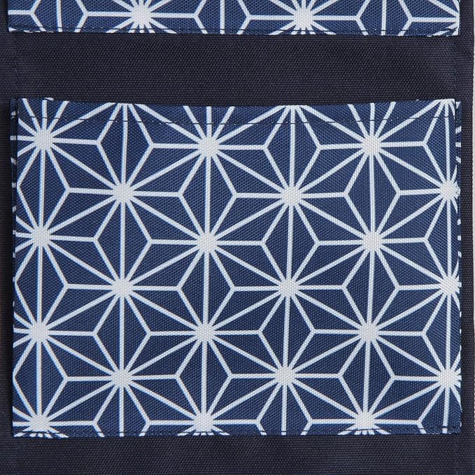 Astro 821-72 Wall Pocket, 3 Tiers, Navy, Hemp Leaf Pattern, Mask Holder, Prevents Lost Items, Gusseted Pocket, Wall Hanging, Accessory Storage, Medium - Image 6