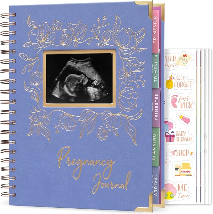 Clever Fox Pregnancy Journal, Expecting First Time Mom Planner Lavender | SonoFrame edition, Organized pregnancy & baby diary with weekly countdown calendars & checklists, memory book 9 x 10.5 in by CleverFox