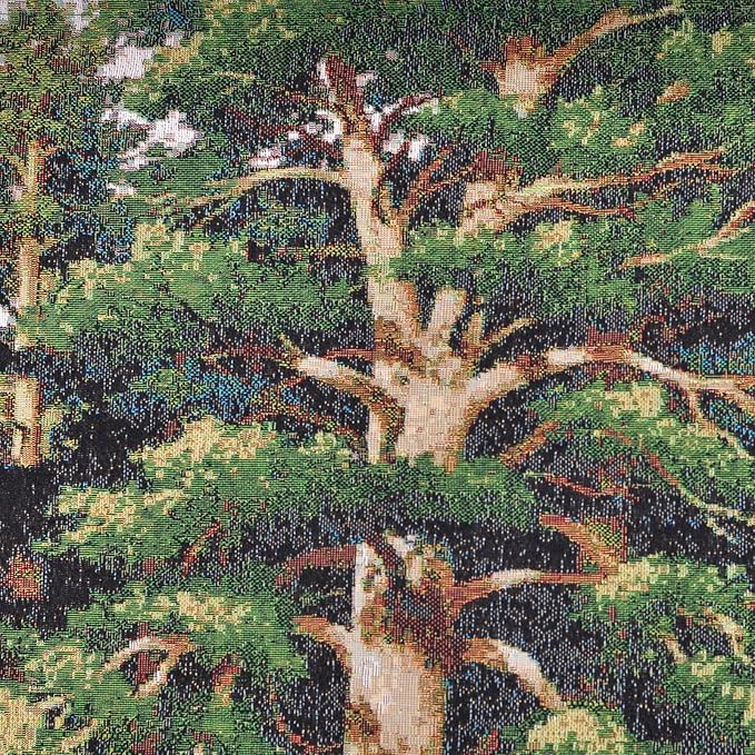 AureoMadis Premium Large Jacquard Woven Forest Tapestry 49"x28" - Vintage Pine Woods River Landscape Wall Hanging, Fully Lined Fine Art Decor with Dual Rod Pockets - Image 7