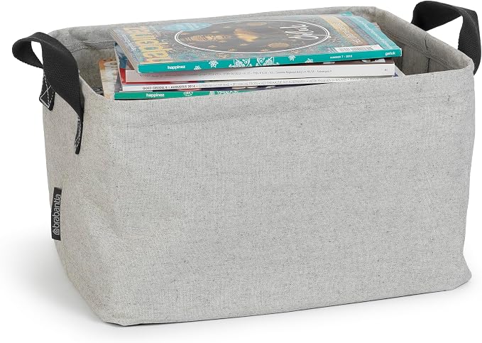 Brabantia - Foldable Laundry Basket - Compact Storage Box - Water Resistant Coating - Multi-Functional - Laundry Hamper - Bathroom - Collapsible - Grey - 9 Gal - Image 5