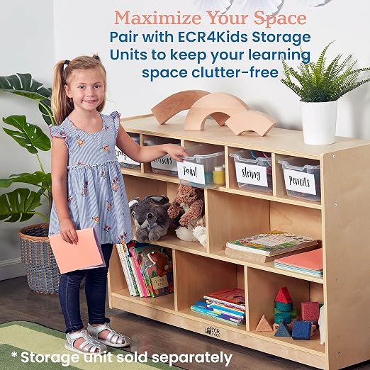 ECR4Kids Scoop Front Storage Bin, Multipurpose Organization, Clear, 5-Piece | Durable plastic, GREENGUARD Gold Certified, 1.2 gallon capacity, lightweight & nestable, built-in handle, classroom/home use - Image 5