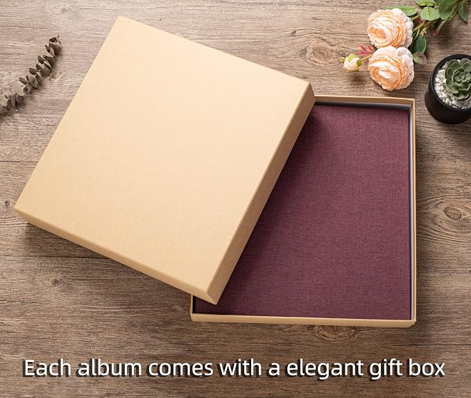 Large Photo Album Self Adhesive 4x6 5x7 3x5 8.5x11 Scrapbook Magnetic Album DIY Scrap Book Length 13 x Width 12.8 (Inches) 120 Sticky Pages Linen Cover DIY Photo Album (PurPle) - Image 6