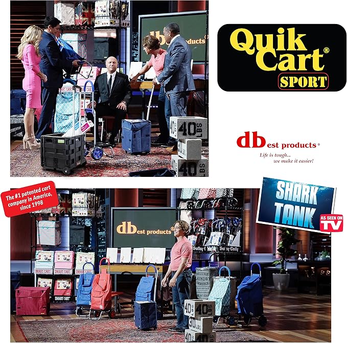dbest products Quik Cart Sport Collapsible Rolling Crate on Wheels for Teachers Tote Basket 80 lbs Capacity, Made from Heavy Duty Plastic, Black, Compact | Roll Up to 80 lbs Capacity, Heavy Duty Plastic Construction, Telescoping Handle, Foldable Utilit... - Image 4