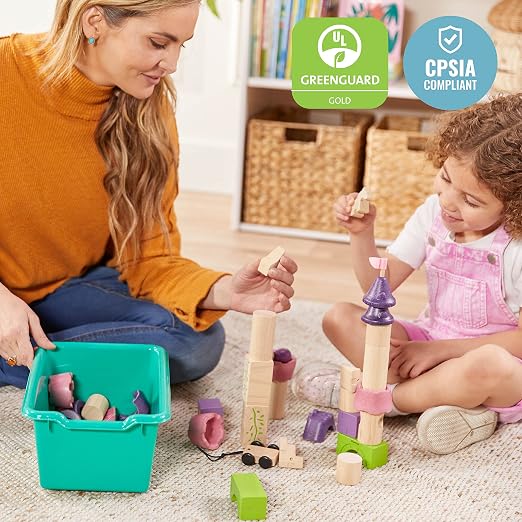 ECR4Kids Scoop Front Storage Bin, Multipurpose Organization, Emerald, 15-Piece - Image 6