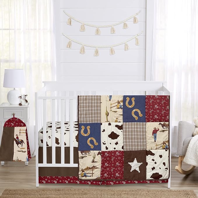 Sweet Jojo Designs Brown and Cream Cow Print Foldable Fabric Storage Cube Bins Boxes Organizer Toys Kids Baby Childrens for Wild West Collection Set of 2 - Image 3