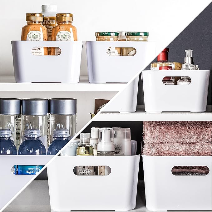 BINO | Plastic Storage Bins, Large - 2 Pack, White | THE SOHO COLLECTION | Pantry Organizers and Storage Containers Fridge Organizer Bins Kitchen Cabinet Organizer Medicine Cabinet Bin - Image 5