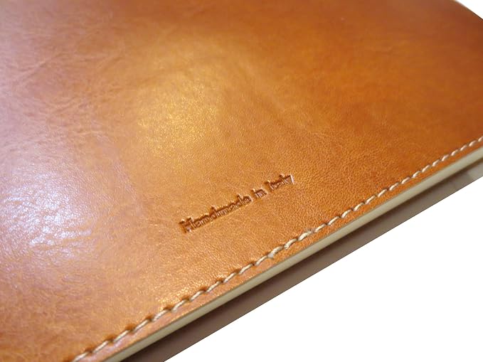 Soft Cover Italian Leather Guest Book with Guests Embossed on Cover - Tan - Image 3