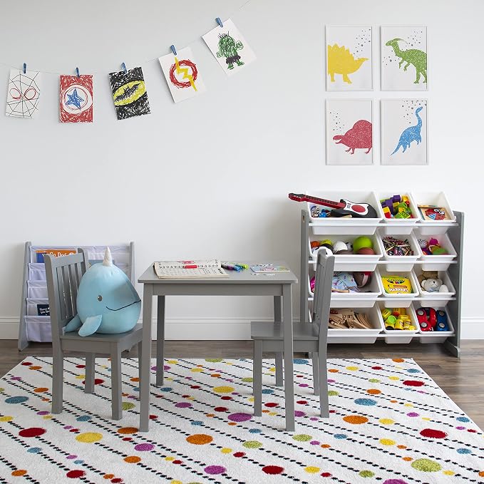 Humble Crew Kids Toy Organizer with 12 Bins, 4 Tier Storage for Playroom | Sturdy wood and steel toddler shelf, removable BPA-free containers, wall anchor anti-tip safety kit for bedroom or classroom - Image 6