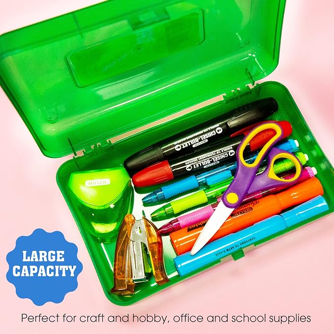 BAZIC PRODUCTS Classic Multipurpose Pencil Box, Stackable | snap-latch lid for pens; tools; crafts; supplies - Image 4