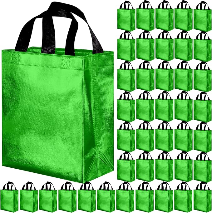 BLEWINDZ 100 Medium Reusable Gift Bags with Handles - Ideal Party Favors & Shopping Bags (10 Colors) by BLEWINDS