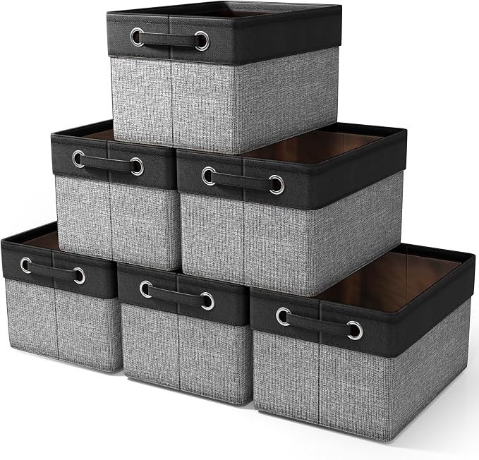 Sorbus Fabric Storage Bins for Shelves - 15 Inch Sturdy Collapsible Storage Bins with 2 Handles, Foldable Baskets for Organizing Home, Closets, Shelf, Toys, Clothes, Large Decorative Storage Baskets by Sorbus