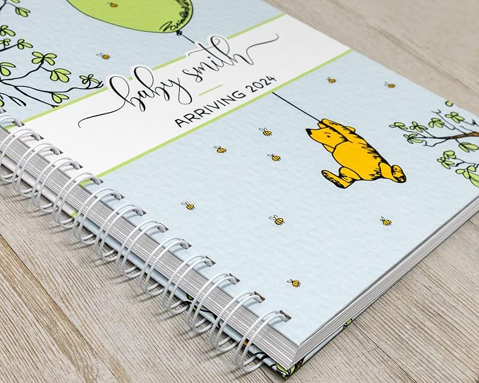 Personalized Pregnancy Journal - Hardcover Pregnancy Memory Book Customized with Baby’s Name, Nickname or Phrase - Prompted Journal for New Moms (Green Pooh) - Image 2