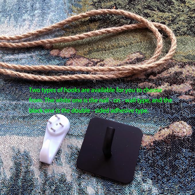 Vintage Nature Tapestry Wall Hanging Set with Telescopic Rod & Tassels - Jacquard Woven Fabric Aesthetic Country Landscape Wall Tapestry for Bedroom/Living Room Decor Green Art (42"x27") (Soft - toned, historic castle by the water) - Image 5