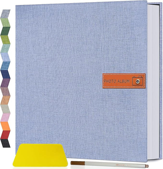Popotop Large Photo Album Self Adhesive 4x6 5x7 8x10 Scrapbook Album DIY Picture Book,Gifts for Mom,Family Baby and Wedding,with Metal Pen and Plastic Board by Popotop