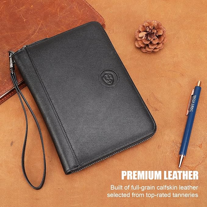 STAR VISTA Lorenzo Full Grain Leather Family Passport Wallet for 4, Large Travel Document Organizer for Exquisite Voyagers, Multi-Currency Compartments, RFID Blocking, AirTag Track, Black - Image 2