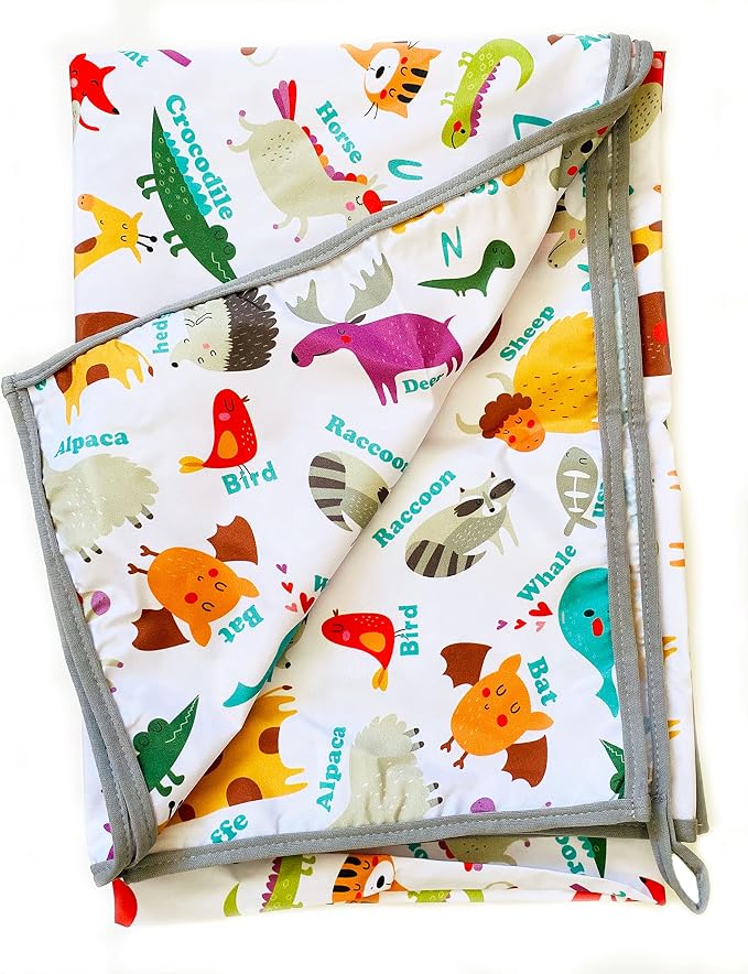 Waterproof High Chair Splat Mat – Machine Washable Floor & Table Protector for Baby Feeding, Art & Crafts, Outdoor Use (Zoo, 57x71 Inch) by Yorni