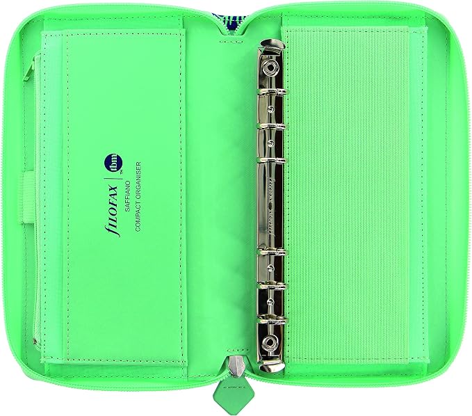 Filofax Saffiano Personal Compact Zip Organizer - The Budget Mom Limited Edition, Leather-Look, Six Rings (CMT028776), Blue - Image 5