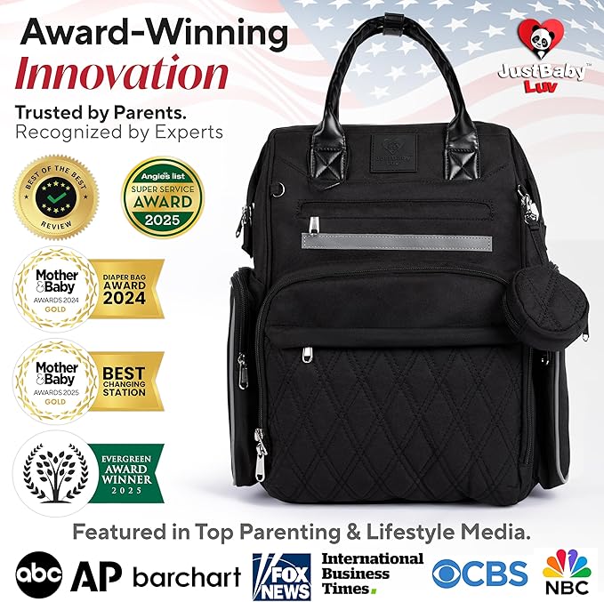 Premium Baby Diaper Bag with Changing Station, Diaper Bag Backpack w/ Pad | Award-winning, built-in changing station, warming pockets, waterproof, travel ready, unisex - Image 9