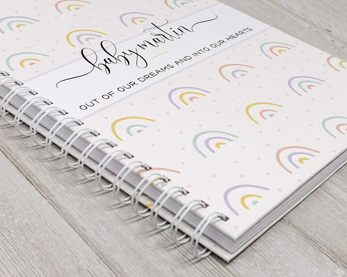 Personalized Pregnancy Journal - Hardcover Pregnancy Memory Book Customized with Baby’s Name, Nickname or Phrase - Prompted Journal for New Moms (Rainbows) - Image 2