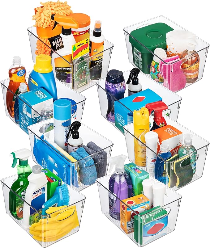 CLEARSPACE Plastic Storage Bins With lids – Perfect Kitchen Fridge Organizer, Pantry Organization, Cabinet Organizers (8 Pack) | Plastic storage bin with lid for pantry organization, refrigerator storage, and kitchen organization - Image 3