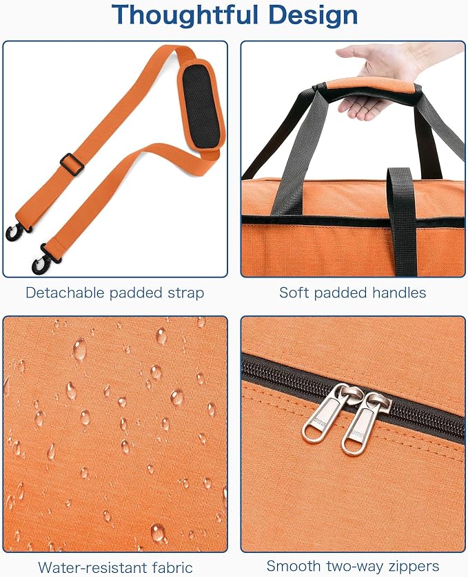 120L Foldable Waterproof Travel Duffel Bag for Men and Women with Shoe Compartment (Orange, EXTRA LARGE, 120L) - Image 5