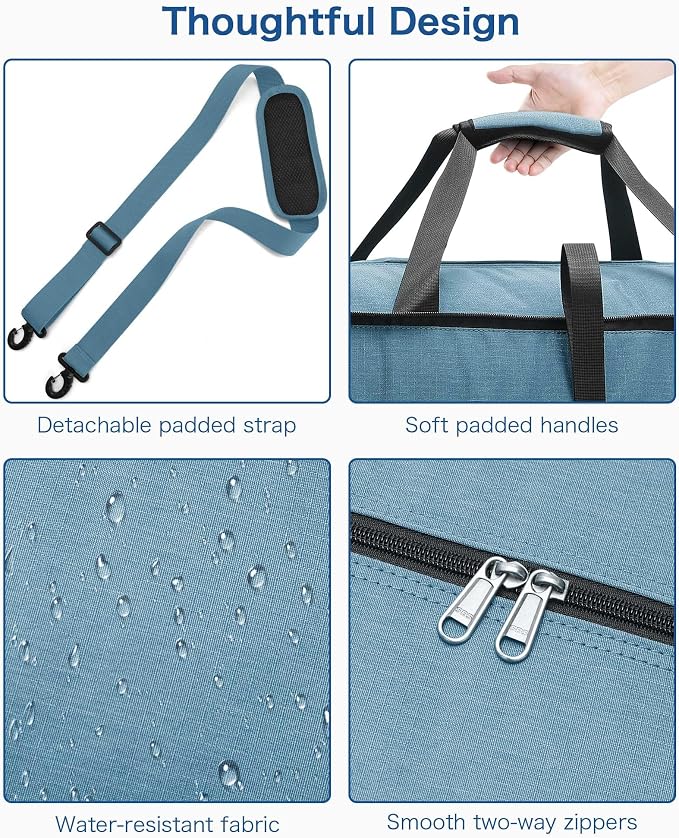 100L Travel Duffle Bag for Men, Urtala 32” Large Duffle Bag for Traveling with Shoe Compartment, Foldable Travel Duffel Bag for Men Women Waterproof & Tear Resistant (Light Blue, EXTRA LARGE, 100L) - Image 5