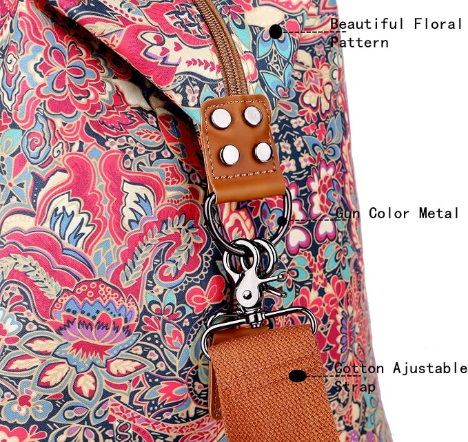 Oversized Pretty Women's Travel Duffel Bag 52L Weekend bag Weekender Overnight Carry on Luggage HB-15 (HS) - Image 4