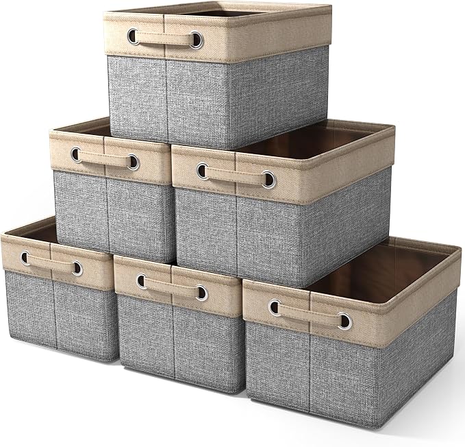 Sorbus Fabric Storage Bins for Shelves - 15 Inch Sturdy Collapsible Storage Bins with 2 Handles, Foldable Baskets for Organizing Home, Closets, Shelf, Toys, Clothes, Large Decorative Storage Baskets by Sorbus