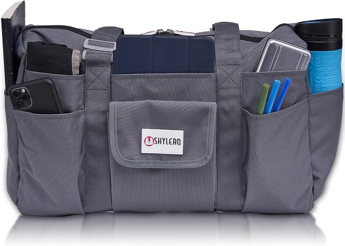 White Peas Nurse Bag & Utility Tote - Waterproof, Top YKK Zip, L18" x H14" x W7" - SHYLERO by SHYLERO