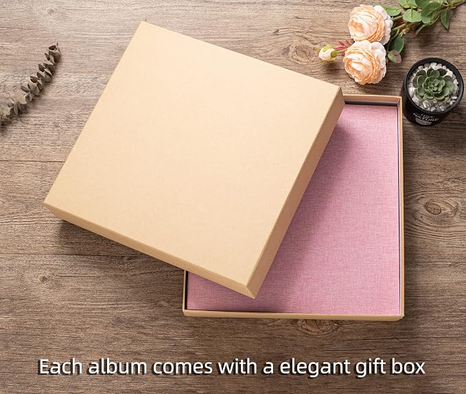Super Large Photo Album Self Adhesive Scrapbook Album for 4×6 5×7 8×10 10×12 or Bigger Pictures DIY Magnetic Linen Cover Album 80Sheets/160Pages DIY Photo Album(Pink) - Image 6