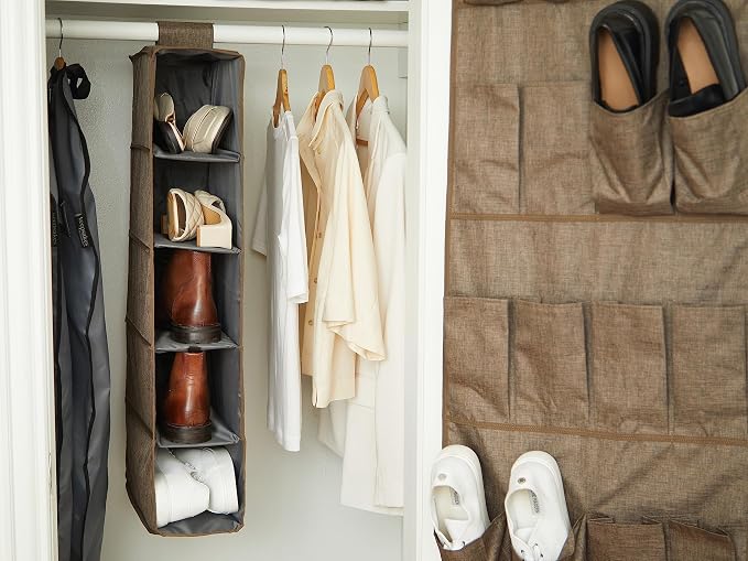 Covermates Hanging Shoe Organizer for Closet, 7" W x 13.5" D x 34" H | durable polyester construction, label window, 3-year warranty - Image 6