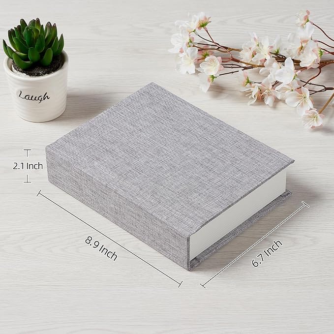 Pssoss 5x7 Photo Album with Writing Space, Linen Cover, 30 Photos, Gray | High-GSM writable pages with easy slip-in pockets for weddings, baby photos, family memories, travel, and anniversaries. - Image 2