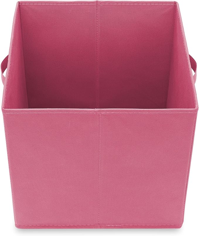 Casafield Set of 12 Collapsible Fabric Cube Storage Bins, Hot Pink - 13" Foldable Cloth Baskets for Shelves, Cubby Organizers & More - Image 4
