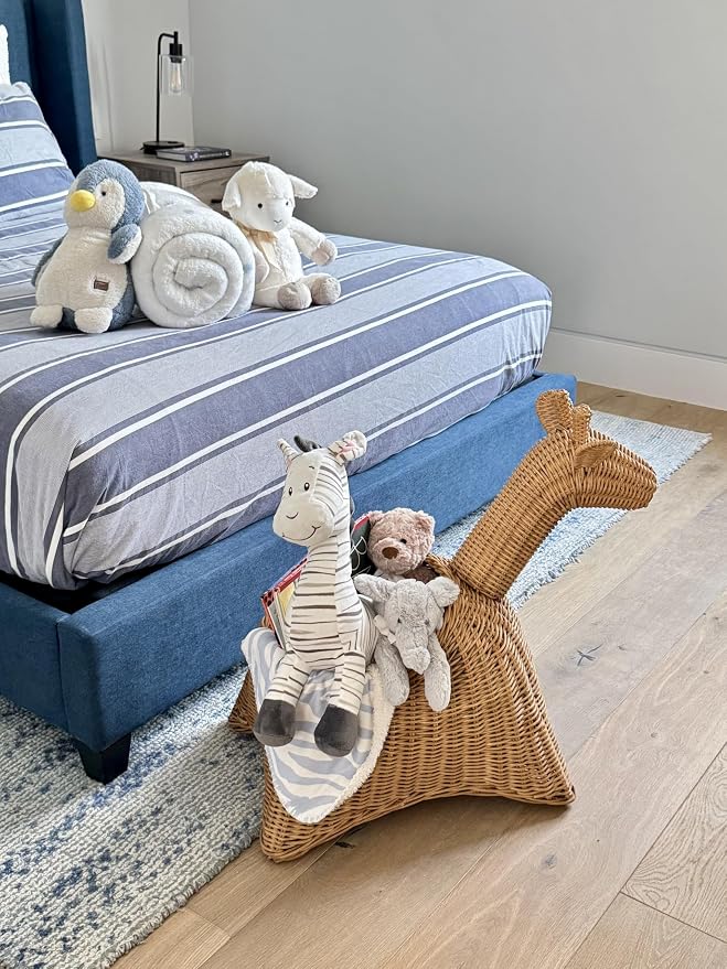 KOUBOO Wicker Giraffe, Naural Color Storage Basket, Brown | Playful animal-inspired design, spacious open storage, easy-access organization, charming accent for nurseries and playrooms - Image 2